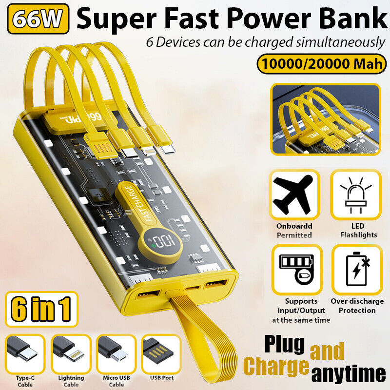 3 Star Original Transparent Power Bank 20000 MAH